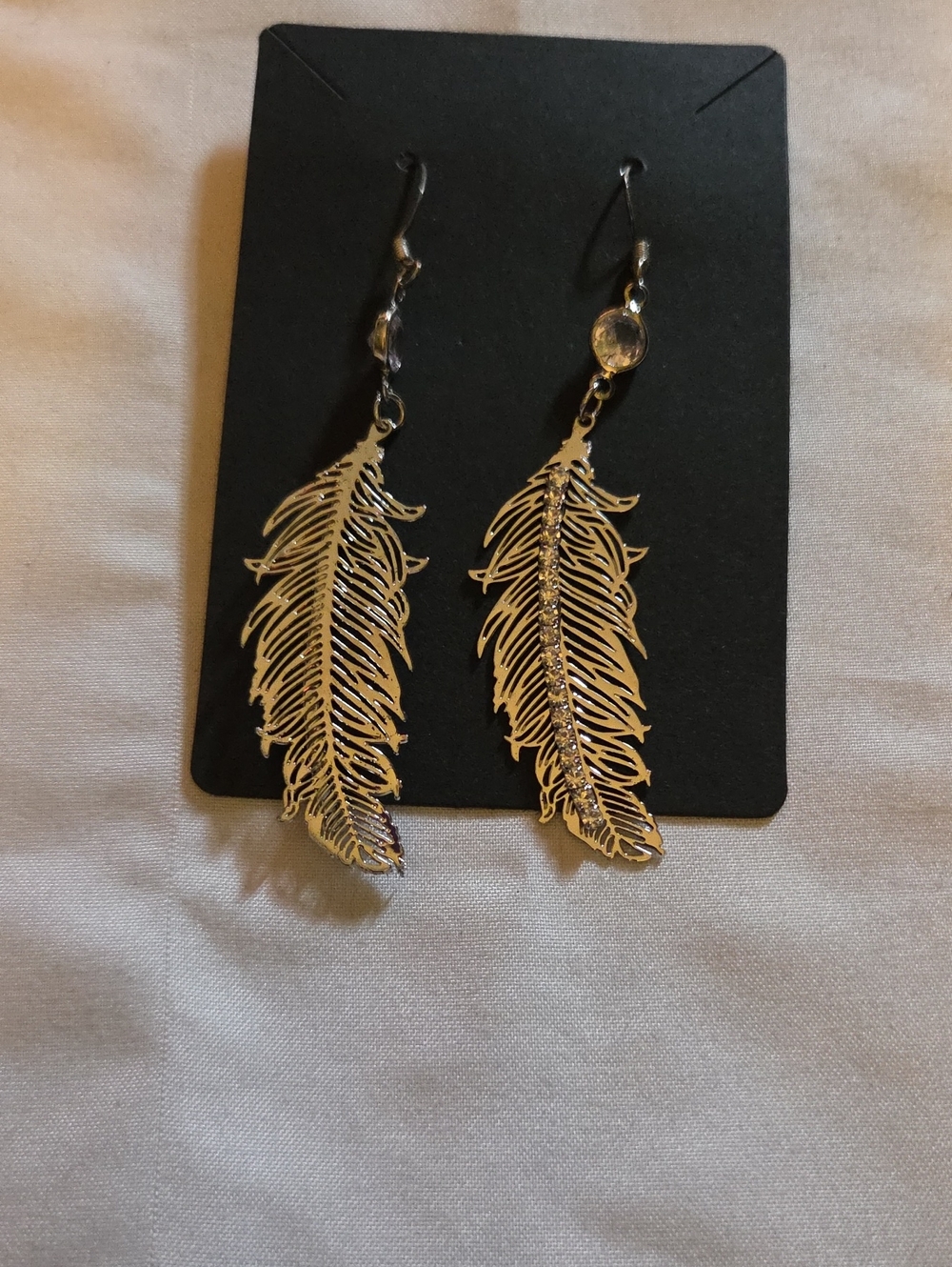 Delicate Silver Feather Drop Earrings for Women